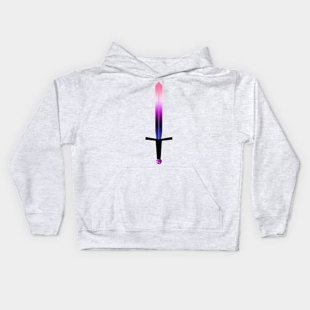 Genderfluid Sword Kids Hoodie by nats-designs